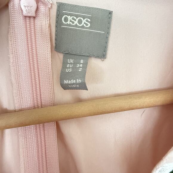 ASOS Embroidered Maxi Dress Pink Floral Boho Festival Size 2 - Picture 7 of 9